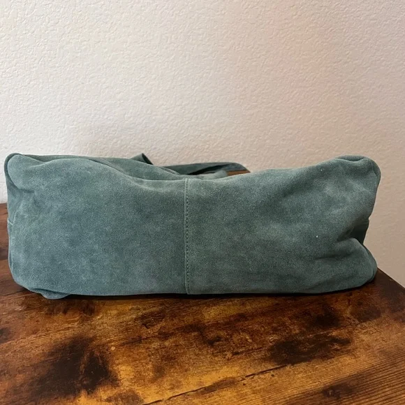 Haute Hippie Stone Teal Suede Hobo Bag - Picture 7 of 10